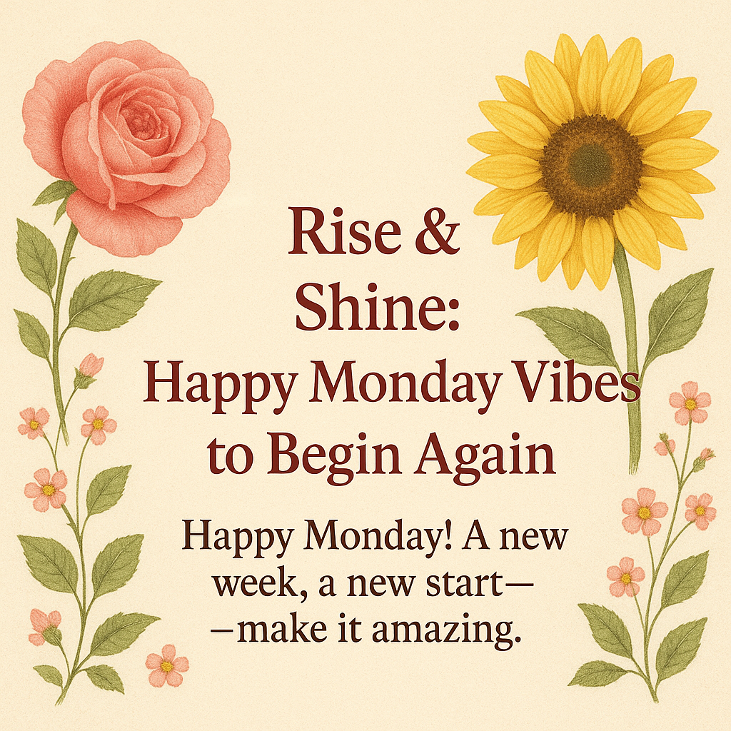 Rise & Shine Happy Monday Vibes to Begin Again