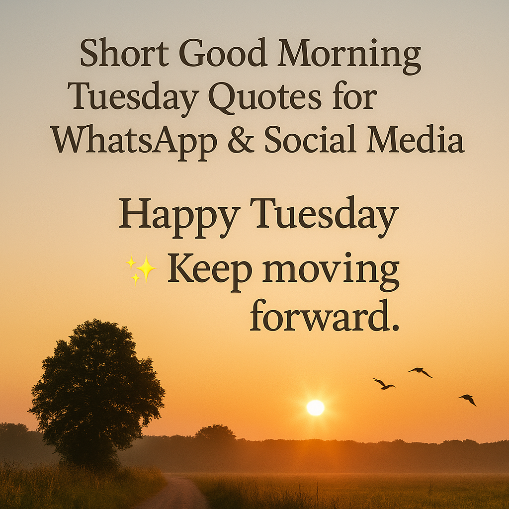 Short Good Morning Tuesday Quotes for WhatsApp & Social Media