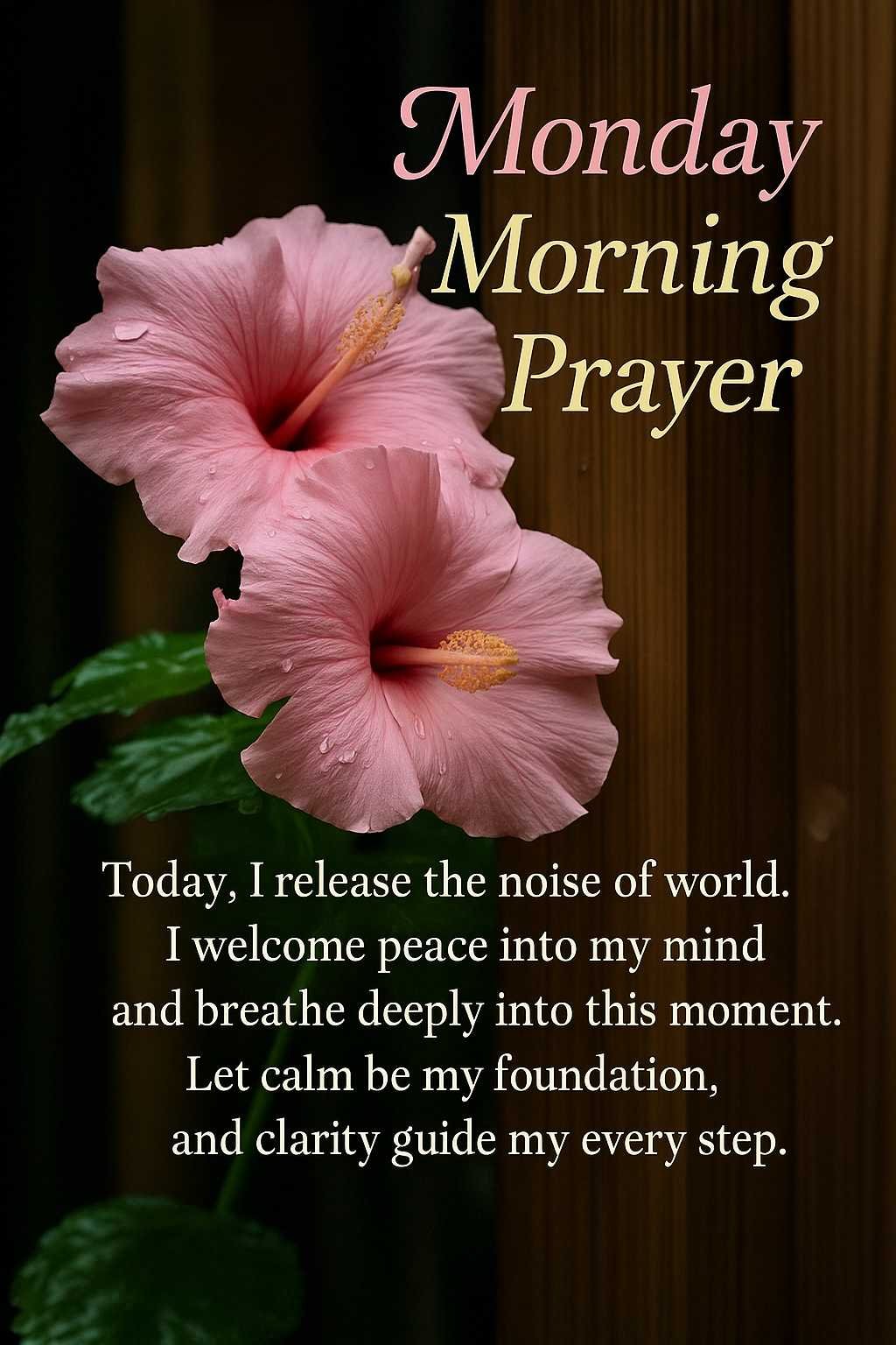 Today, I release the noise of the world. I welcome peace into my mind and breathe deeply into this moment. Let calm be my foundation, and clarity guide my every step.