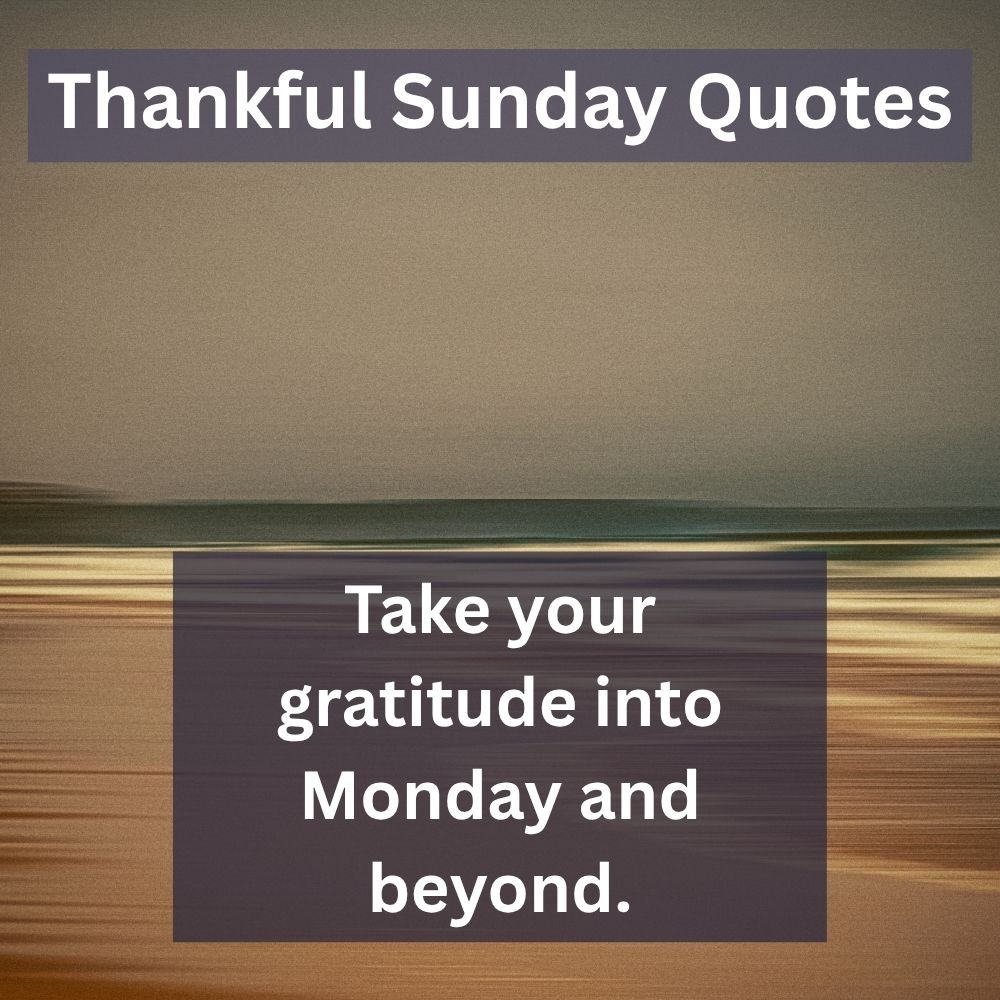 Take your gratitude into Monday and beyond.