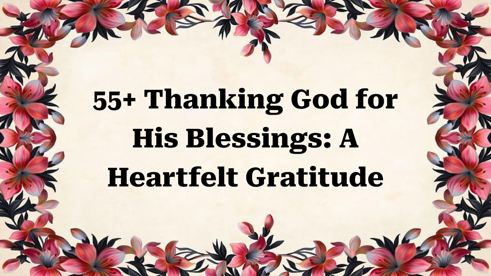 thanking god for his blessings